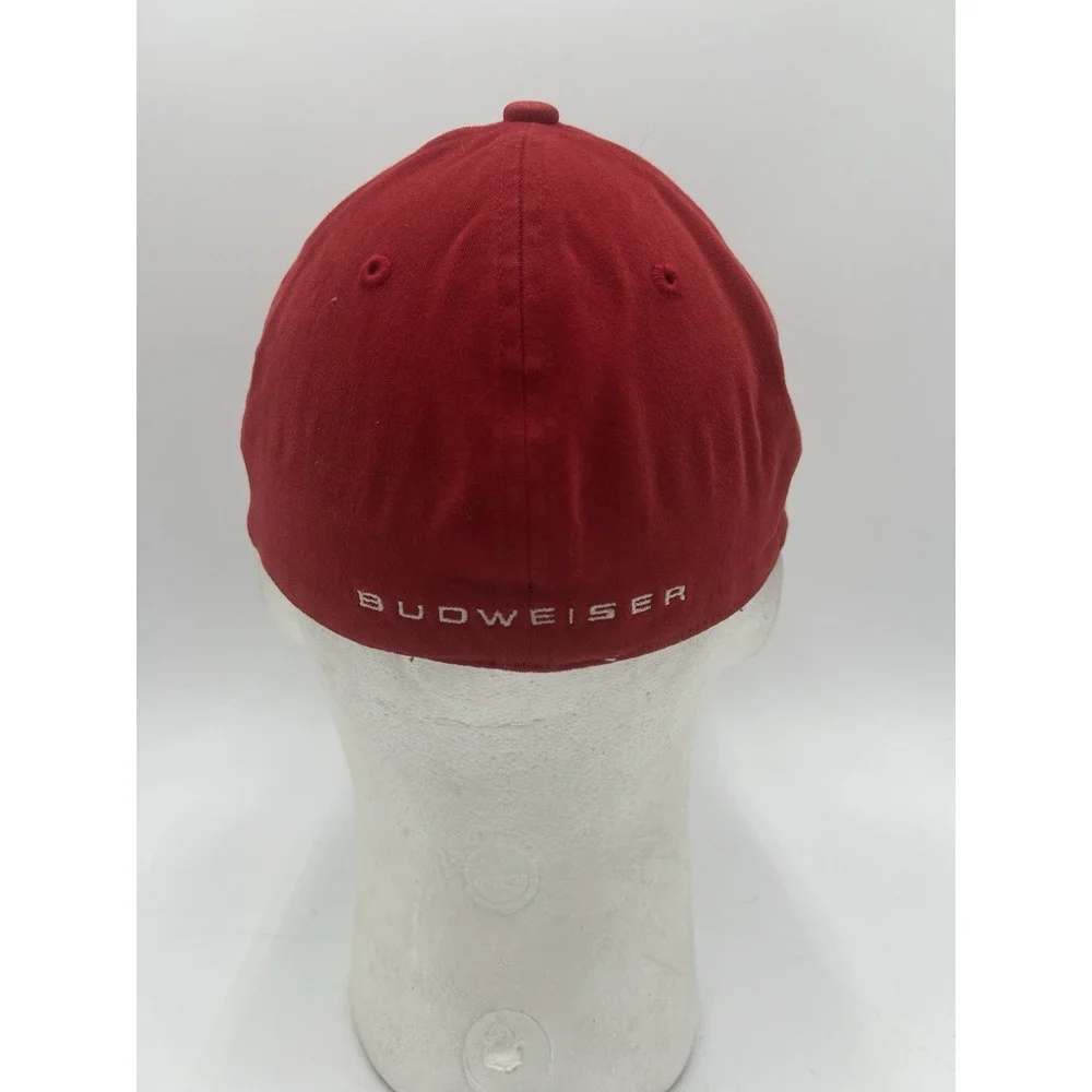 Budweiser B Logo Red Flex Fit Baseball Cap Hat Official 2004 Anheuser Busch
